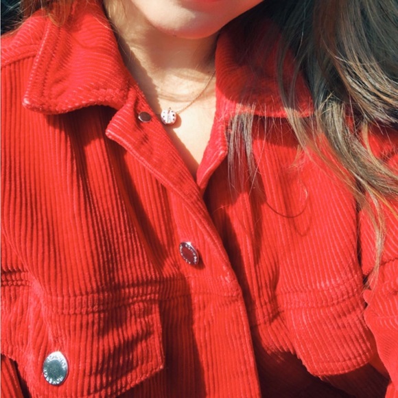 Red corduroy jacket from Topshop, lightly worn, size US4 (small). - Picture 7 of 7